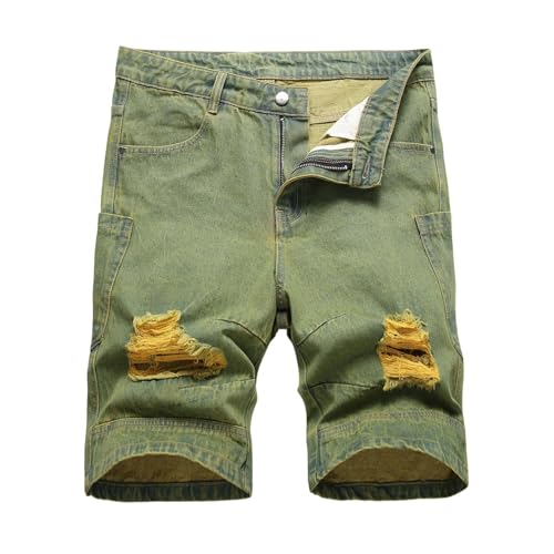 Short en jean pour homme coupe droite confortable style vintage d'été
