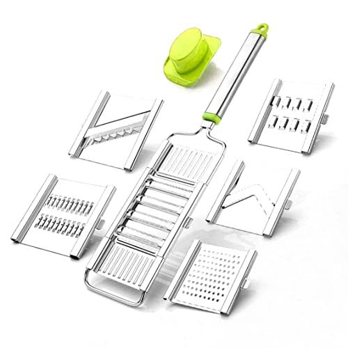 SUL Handheld 6 in 1 Multipurpose Vegetable Slicer with Handle, Steel Grater and Slicer/Vegetable Cutter/French Fries Cutter/Potato Chips Cutter Multifunctional Kitchen Grater Set