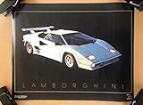 Original Vintage Poster Lamborghini Countach Custom Sports Car Poster 1988 Funky