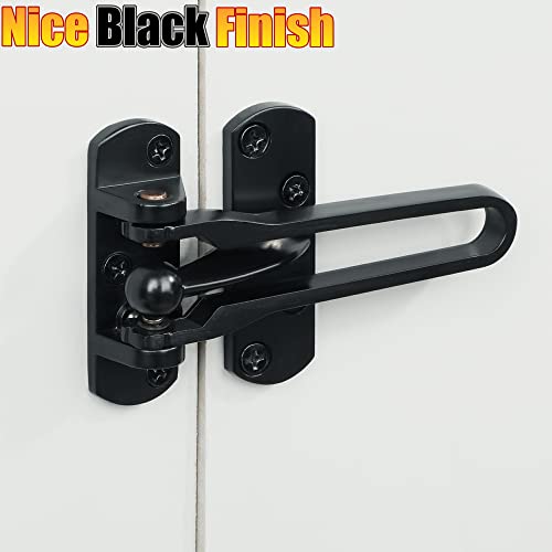 Alise Swing Bar Door Guard,Door Guard Latch Lock For Front And Inside Doors,Door Clasp Hinge Anti-Theft Gate Latches Child Proof Safety Locks,Door Stopper Guard For Home Security,Matte Black #TOP2