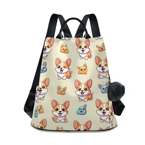 Sac à dos imprimé chiens de dessin animé en sergé avec fermeture antivol