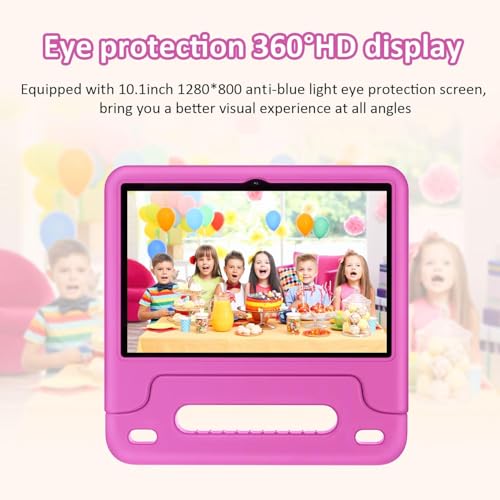 WXUNJA Android 15 Kids Tablet, 2025 Upgraded 10.1 Inch Tablets with Octa-core Processor, 6000mAh Battery, Kid Space, Parental Control,Pre-Loaded Kids Apps, 2.4/5GHZ Dual WiFi, Case Included, Red by WXUNJA - Image 4