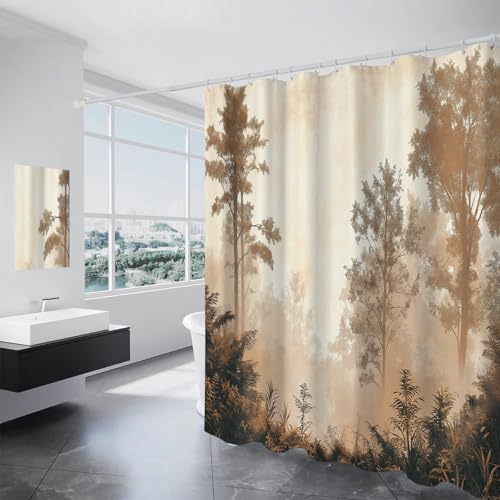 Tissu de douche en polyester imperméable 240x200 cm rideau de douche lesté