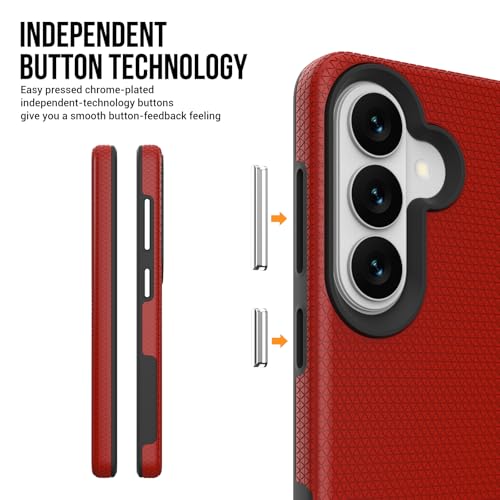 Image of NOXO Ultra-Hybrid Triangle Back Case Cover for Samsung Galaxy S26 | Shockproof Design | Camera Protection | Soft TPU & Rugged PC | Bumper Cases and Covers (Scarlet Red)