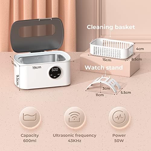 Bild 1 - Ultraschallreinigungsgerät Ultraschallreiniger 600ml Ultraschallbad Ultrasonic Cleaner Mit 5 Zeitfunktionen für Brille Schmuck Uhren
