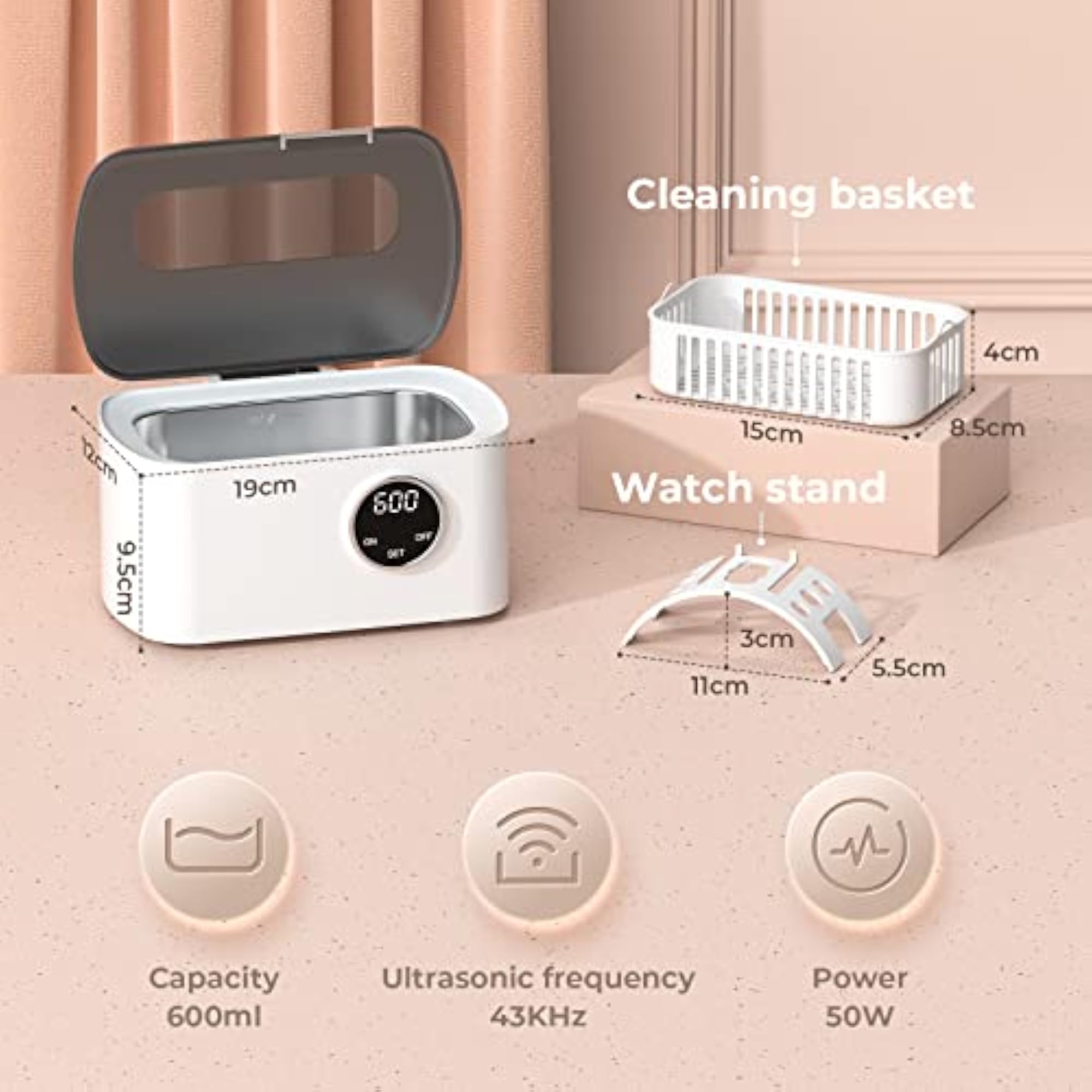 Ultrasonic Jewellery Cleaner 20Oz 600ml