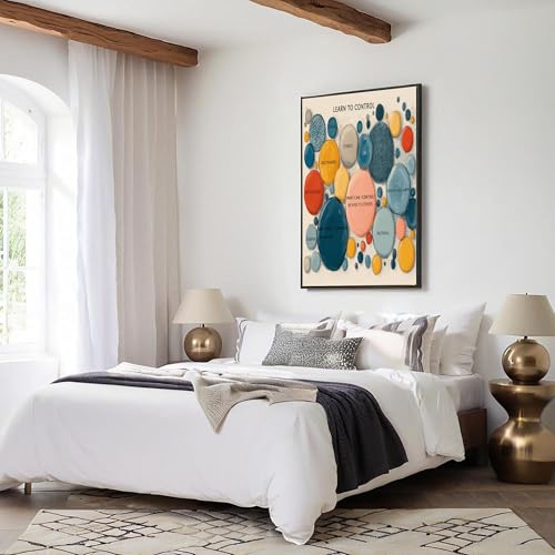 Art mural sur toile cercle de texte multicolore déco 60x90cm - 4