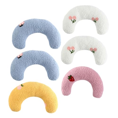 WEKADRIN 6個 猫用ネックプロテクション枕 小型子猫向け 快適素材 ポリエステル 綿製 深い睡眠サポート 抱き枕形状 通年対応 ふんわり通気性