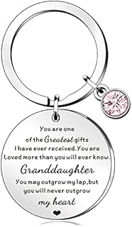 QMVMV Granddaughter Gifts from Grandma Grandad Birthday Christmas Keyring for Granddaughter You are Loved More Than You Will Ever Know Gifts for Granddaughter
