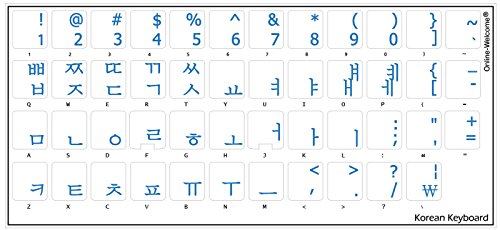 Sticker transparente para teclado coreano azul miniatura 1
