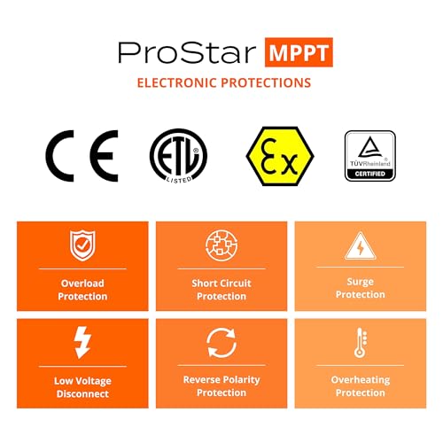 Image of Morningstar ProStar 25A MPPT Solar Charge Controller, Panel Regulator | 12V /24V voltage, LA /Lithium batteries, 98% efficiency, LVD, lighting control, MODBUS, Ethernet, self-diagnostics