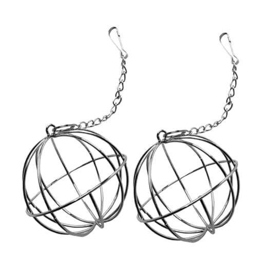 DOITOOL 2 Piezas Comedero para Conejos Bola De Alimentación De Ovejas Comedero De Heno para Cobayas Dispensador De Heno Conejo Pesebre De De Conejo Aves Acero Inoxidable La Rata