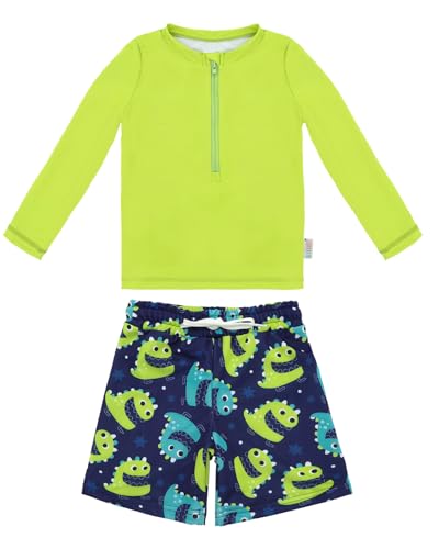ALVABABY Long Sleeve Rashguards, Baby/Toddler Boys' Rash Guard Sets,Boy Swimsuit UPF 50+ Sun Protection Two Piece Bathing Suit ST-R23-3-4T