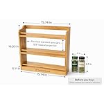 Bamboo Spice Rack Organizer – 3 Tier Countertop or Wall Mounted – Solid Natural Bamboo – Kitchen Spice Shelf Storage – Space Saving Organizer - Image 4