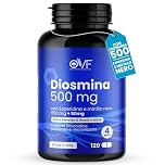 OVF Diosmina Esperidina 120 cps da 500mg (2cps per 1000mg) Integratori per Vene Varicose Capillari e Microcircolo, Integratore Circolazione Gambe con Mirtillo Nero, Ideale come Drenante Gambe Gonfie
