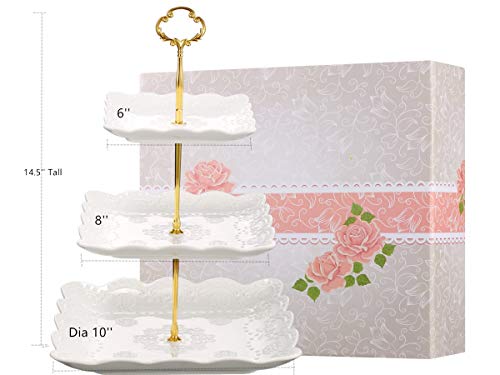 Elegant 3-Tier Porcelain Cupcake Stand for Any Occasion - Image 4