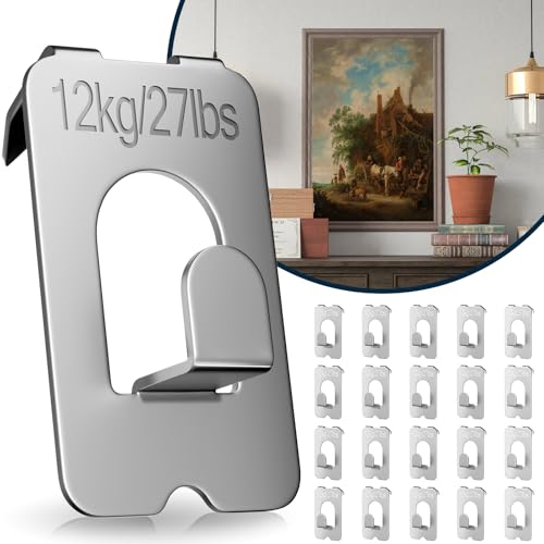 Unlumm Claw Picture Hangers - 20Pcs Picture Hanger for Drywall Tool-Free Drywall Hooks Support 27Lbs for Hanging Pictures, Mirrors, Frame No Damage Heavy Duty Wall Hanger for Home Office Decor