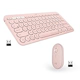 Logitech K380 for Mac + M350 Wireless Keyboard and Mouse Combo - Slim Portable Design, Quiet clicks, Long Battery Life, Bluetooth, Multi Device with Easy-Switch - macOS, iPadOS, iOS - Rose