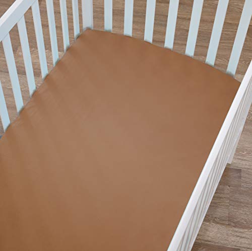 Image of TL Care Supreme 100% Natural Cotton Jersey Knit Mini Crib Sheet, Chocolate, 24 inch x 38 inch, Soft Breathable, for Boys and Girls (Pack of 2)