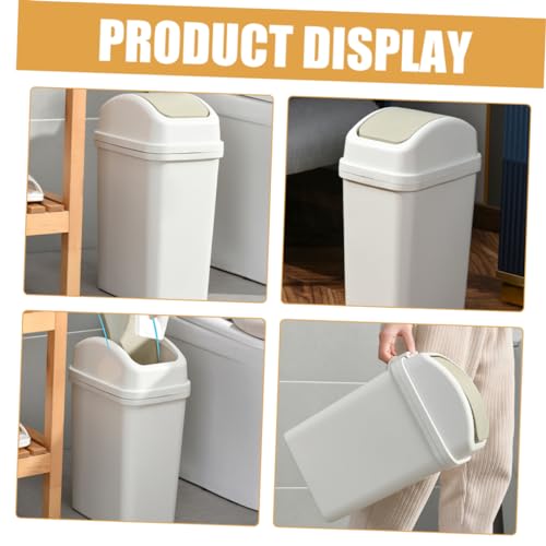 Caneca de basura rectangular blanca de 6 L Hemobllo miniatura 6