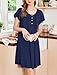 Ekouaer Nightgowns for Women Short Sleeve House Dress with Pockets Floral Print Mumu Dress,Navy Blue,XXXL