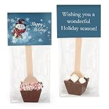 6ct Christmas Hot Chocolate Spoons Gourmet Milk Chocolate Favors (6 Pack) - Snowman Holiday Party Favors & Gifts