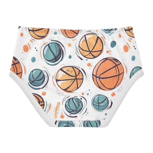 ZZKKO Basketball Sport Abstract Girls Underwear Toddler Panties for Girls Comfort Brief Size 2-8T2