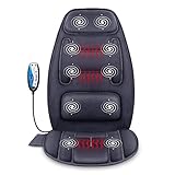 Snailax Back Massager with Heat and Vibration, Massage Chair Pad with 10 Vibration Motors & 2 Heat Levels, Massage Cushion, Chair Massager for Home Office Chair, Renew