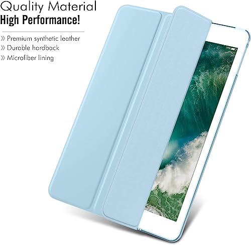 Image of MOCA Compatible Smart flip Cover case for Apple iPad 9.7 inch 2017 2018 iPad 5th 6th Generation A1893 A1954 A1822 A1823 Smart case Cover (Aqua Blue)