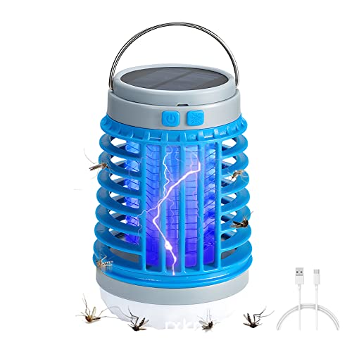Zap Guardian Mosquito Zapper USB Charing and Solar Great for Outdoor and Indoor (1Pc-Blue)