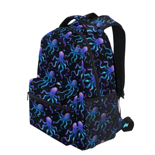 ALAZA Neon Octopus Pattern Kids School Backpack for Boys Girls Teens Bookbag Travel Daypack Bag 16 inch2