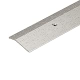 3 FT Hammered Satin Gold Transition Strip – 1.5” Wide Floor Reducer with Countersunk Screw Holes | Aluminum Threshold Trim for Floor Height Changes | Durable Anodized Finish | Made in USA (Silver)