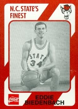 Autograph Warehouse Eddie Biedenbach Basketball Card (N.C. North Carolina State) 1989 Collegiate Collection No.21