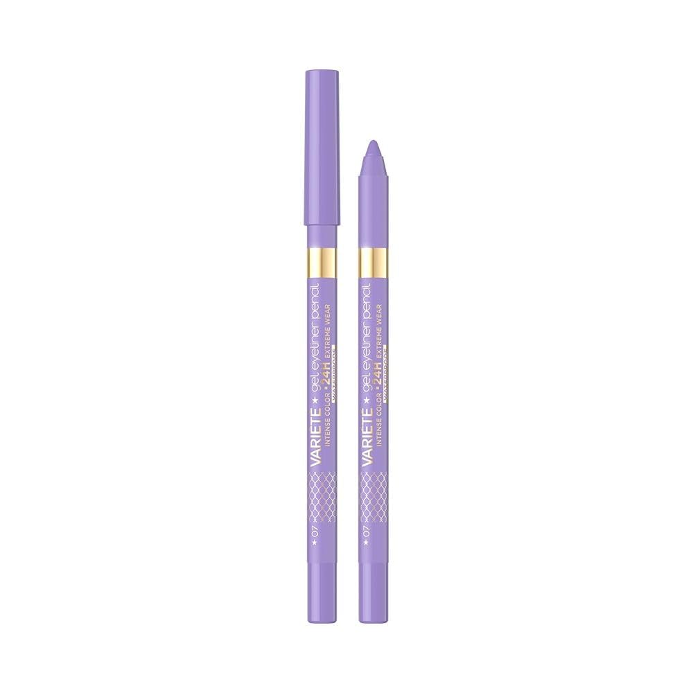 Eveline Cosmetics Variété Gel Eyeliner Pencil No. 07 - Versatile, Waterproof, Long-lasting Eye Makeup Tool with Intense Pigmentation in 6 Vibrant Colors