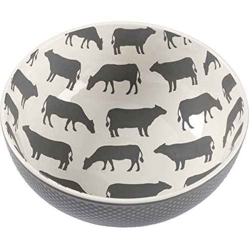Primitives-by-Kathy-Set-of-3-Farm-Animal-Themed-Decorative-Stoneware-Bowls-Chicken-Cow-Sheep Primitives by Kathy Set of 3 Farm Animal Themed Decorative Stoneware Bowls Chicken Cow Sheep