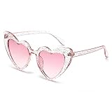 Dollger Heart Shaped Sunglasses For Women Vintage Cat Eye Glitter stylish Love heart Glasses for par