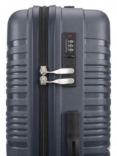 Image of Aristocrat Transit Hard Sided Polypropylene Luggage Set of 2 (56 cm Cabin + 67 cm Medium), 8 Wheels, Combination Lock, Lightweight, 3 Years International Warranty (Navy Blue, Set of 2 (56+67))