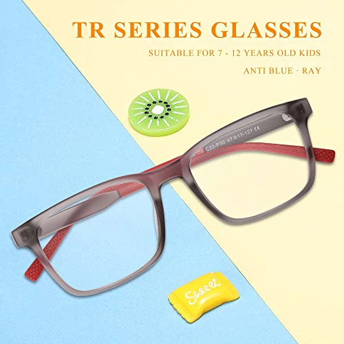 Image of SooGree Blue Light Blocking Glasses for Kids Boys Girls,Computer Screen Gaming TV Phone Glasses Anti Glare & Eye Strain