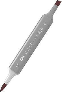 GRAF DUO BRUSH Marcador Artistico c/ 2 Pontas (Brush/Chanfrada), CIS, Wine Red, Blister com 1 unidade