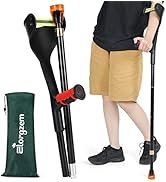 ELorgzem Krücke, Zusammenklappbare Gehstütze Krücke, Ergonomische Griffe Für Krücken, Geeignet Fü...