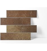 COLAMO Luxury 10 PCS Rusty Brown Peel and Stick Subway Tile for Kitchen Wall Backsplash,Self Adhe...