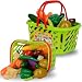 Fruits and Vegetables Shopping Basket Grocery Play Food Set for Kids - 38 Pieces