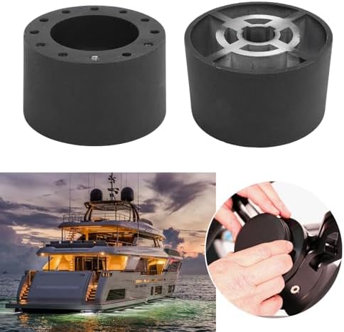 Boat Steering Wheel Hub Adapter, Metal, 3/4 Inch Keyway, 5mm Screw Holes, Compatible with Standard 6 Hole Wheels, Universal Fit for Boats