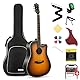 Donner Gitarre Akustik Anfänger Erwachsene Akustikgitarre Cutaway Kit Einsteiger 4/4 Dreadnought 41 Zoll Gitarren mit 6 Saiten Gigbag Capo Plektren Gurt (Sunburst）