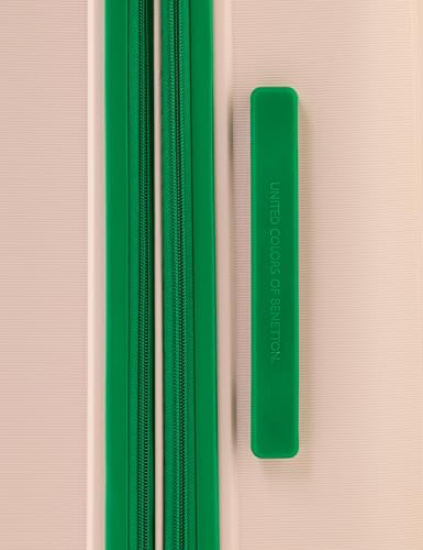 Image of United Colors of Benetton Large Hard Luggage Emerald Plus - Baby Pink | Check-in Trolley Bag with TSA Lock | 360 Spinner Double Wheels | Telescopic Handle | PC Shell Suitcase | 76cm | 130L Capacity
