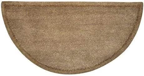 Miniatura 3 de UniFlame - Alfombra de hogar 100% lana copetuda a mano color beige con negro - Protege el suelo del calor, brasas y chispas