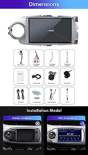 Autoradio Android 12 adatto per Toyota Yaris Grma