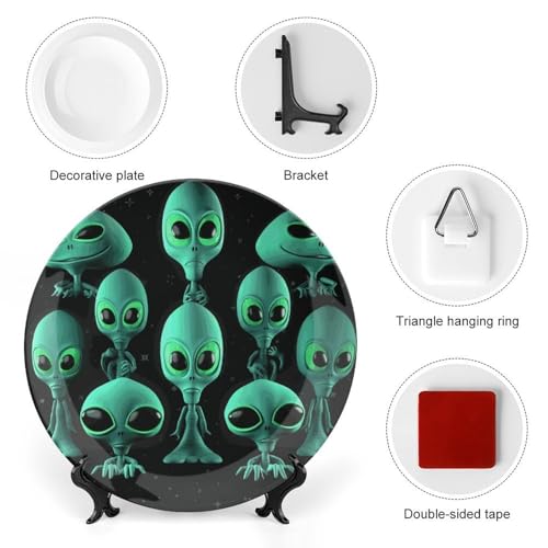 Plato decorativo Aliens Bone China 7 pulgadas blanco miniatura 3