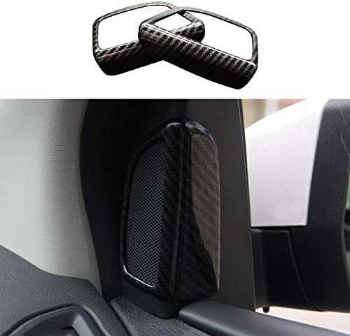 Carbon Fiber Color Door Speaker Audio Ring Cover Trim fit for Ford Focus 2012 2013 2014 2015 2016 2017 2018 RS ST Electric S SE SEL Titanium