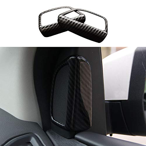 Aplique de acabamento da moldura do alto-falante da porta ruihe efeito fibra de carbono para Ford Focus 2012 a 2018 – 2 unidades